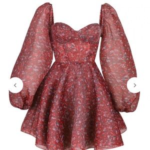 Selkie Crimson Princess Puff Long Sleeve Dress Plus size 22 NWT